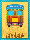 vector illustration of celebration of Punjabi festival Vaisakhi background Royalty Free Stock Photo