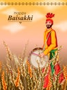 vector illustration of celebration of Punjabi festival Vaisakhi background Royalty Free Stock Photo