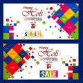 Colorful Happy Hoil Sale Promotion Shopping Advertisement background for festival of colors in India