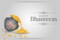 Decorated Diwali holiday background for Happy Dhanteras