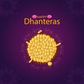 Decorated Diwali holiday background for Happy Dhanteras