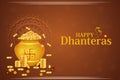 Decorated Diwali holiday background for Happy Dhanteras