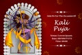 vector illustration of Goddess Kali puja celebration during Diwali festival of India