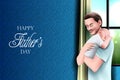 Happy Father`s Day background showing bonding and relationship between kid and father Royalty Free Stock Photo