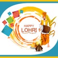 Happy Lohri festival of Punjab India background Royalty Free Stock Photo