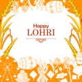 Happy Lohri festival of Punjab India background Royalty Free Stock Photo