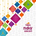 Happy Makar Sankranti background with colorful kite