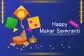 Happy Makar Sankranti background with colorful kite Royalty Free Stock Photo