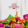 Happy Makar Sankranti background with colorful kite