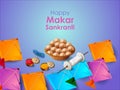 Happy Makar Sankranti background with colorful kite Royalty Free Stock Photo