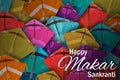 Happy Makar Sankranti background with colorful kite