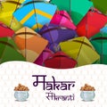 Happy Makar Sankranti background with colorful kite