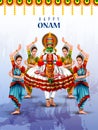 Happy Onam holiday for South India festival background