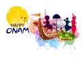 Happy Onam holiday for South India festival background