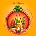 Happy Pongal festival of Tamil Nadu India background