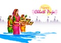 Holiday background of traditional Chhath Festival of Bihar, Bengal and Nepal