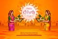 Holiday background of traditional Chhath Festival of Bihar, Bengal and Nepal