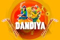 Indian people dancing Garba dance for Dandiya Disco Night event on Navratri Dussehra festival of India Royalty Free Stock Photo