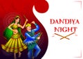 Indian people dancing Garba dance for Dandiya Disco Night event on Navratri Dussehra festival of India