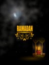 Islamic celebration background with text Ramadan Kareem