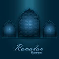 Islamic design mosque door and window for Ramadan Kareem Happy Eid celebration background Royalty Free Stock Photo