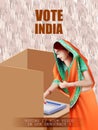 Poster banner show hand of Indian people for election and vote polling campaign of India Royalty Free Stock Photo