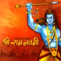 Ram Navmi background showing festival of India with Hindi massage meaning Shree Rama