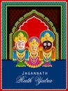 illustration of Rath Yatra Lord Jagannath festival Holiday background celebrated in Odisha, India