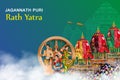 illustration of Rath Yatra Lord Jagannath festival Holiday background celebrated in Odisha, India