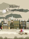 Snowy landscape wintertime background for Merry Christmas Holiday