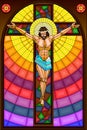 Stained Glass Painting of Crucifixion