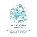 Easy to start business turquoise concept icon
