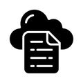 Easy to use glyph style icon of cloud document