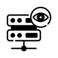 Easy to use glyph style icon of server monitoring concept