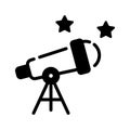 Easy to use glyph style icon of telescope
