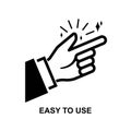 Easy to use icon. The black easy to user isolated on background
