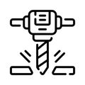 Easy to use line style icon of floor drill machine Royalty Free Stock Photo