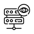 Easy to use line style icon of server monitoring concept