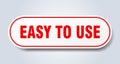 easy to use sign. rounded isolated button. white sticker Royalty Free Stock Photo