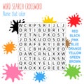 Easy word search crossword puzzle `Name that color`