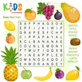 Easy word search crossword puzzle `Name that fruit`