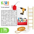 Easy word search crossword puzzle `In the toolroom`