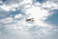 EasyJet aeroplain Porto airport approach Royalty Free Stock Photo