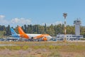 Easyjet Airbus A319-111 on Corfu International Airport Royalty Free Stock Photo