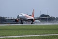 EasyJet Airbus jet taking off from Amsterdam Airport Schiphol AMS, Netherlands Royalty Free Stock Photo