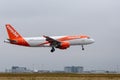 EasyJet Airbus A320-214 Landing on Paris CDG Royalty Free Stock Photo