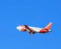 EasyJet Airbus A-319 after take off in the Zurich Airport Royalty Free Stock Photo