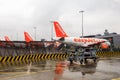 Easyjet aircraft lined up