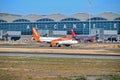 Easyjet At A Busy Airport