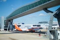 Gatwick airport easyjet flight on tug